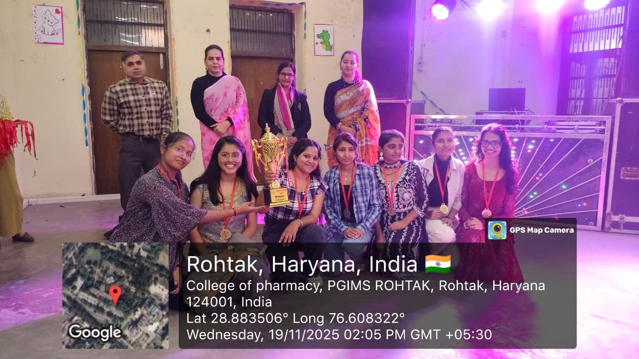 Cricket macth winner team Aarti(22), Khushi(22), Priya(22), Isha(24), Harshita(25), Chavi(25) and Chavi(25). &nbsp; Image source: Alumni association, SDPGIPS(COP),UHSR&nbsp;